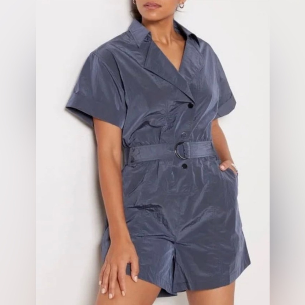 Varley Belle Boxy I Playsuit Romper Slate Blue Medium NWOT
